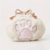 Plush Cat Claw Makeup Bag With Drawstring Fluffy Travel Cosmetic Bag Pouch Toiletries Storage Organizer Cute Plush Special Gift For Women