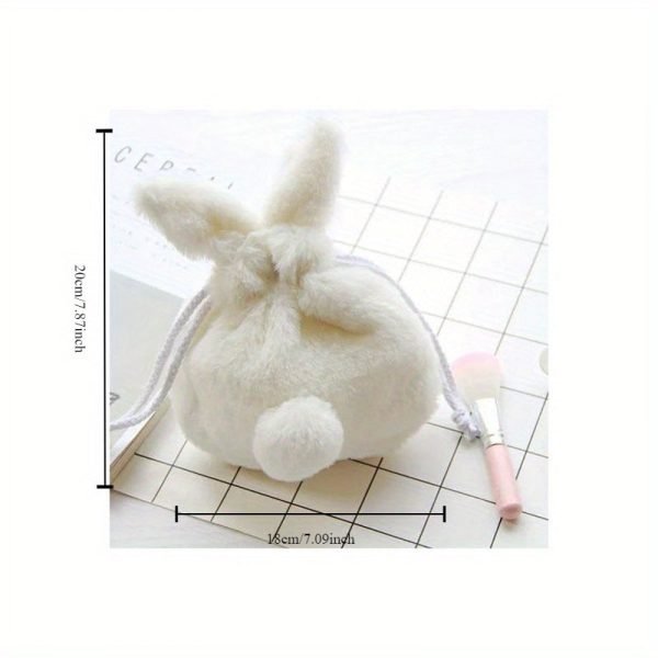Cartoon Plush Rabbit Rabbit Storage Bag, Bear Rabbit Ears Bow Drawstring Storage Bag, Bundle Pocket, Phone Bag, Gift Bag