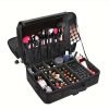 3-Layer Travel Makeup Bag With Dividers, Professional Cosmetic Train Storage Case Organizer For Cosmetic Brushes Tools, Jewelry Accessories & Toiletries