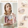 Transparent Double-Layer Large Capacity Makeup Bag - Portable, Minimalist Design, Waterproof Travel Cosmetic Storage Bag