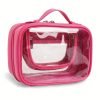 Transparent Double-Layer Large Capacity Makeup Bag - Portable, Minimalist Design, Waterproof Travel Cosmetic Storage Bag