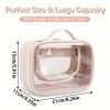 Transparent Double-Layer Large Capacity Makeup Bag - Portable, Minimalist Design, Waterproof Travel Cosmetic Storage Bag
