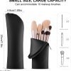 Makeup Brush Holder Silicone Makeup Brush Organizer Travel Makeup Brush Bag Make up Brush Case Small Cute Cosmetic Bag Mini Makeup Pouch Holds up to 10 Makeup Brushes