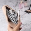 Large Travel Makeup Brush Holder, Magnetic Anti-fall Out Silicon Portable Cosmetic Face Brushes Holder, Soft and Sleek Makeup Tools Organizer for Travel- (8.27 * 2.36 * 1.57)