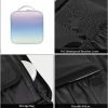Waterproof Gradient Cosmetic Case for Women, Travel Makeup Organizer with Adjustable Compartments, PU Material, Unscented Beauty Storage Box with Brush Cover
