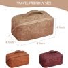 Makeup Bag Large Capacity Travel Cosmetic Bag with Compartment Waterproof PU Leather Makeup Bag Portable Flower Makeup Bag for Women and Girl Travel Khaki Makeup Organizer Bag