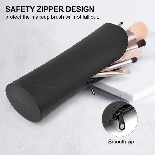 Makeup Brush Holder Silicone Makeup Brush Organizer Travel Makeup Brush Bag Make up Brush Case Small Cute Cosmetic Bag Mini Makeup Pouch Holds up to 10 Makeup Brushes