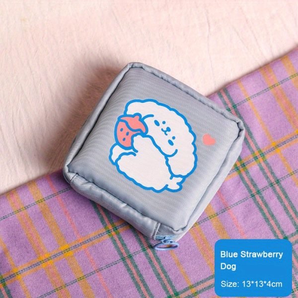 Cute Cartoon Plush Storage Bag, Portable Cosmetic Bag With Zipper, Multi Lightweight Organizer