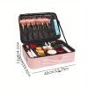 Large Capacity Multifunctional Makeup Bag with Elastic Brush Slots and Adjustable Dividers - Perfect Birthday Gift for Women