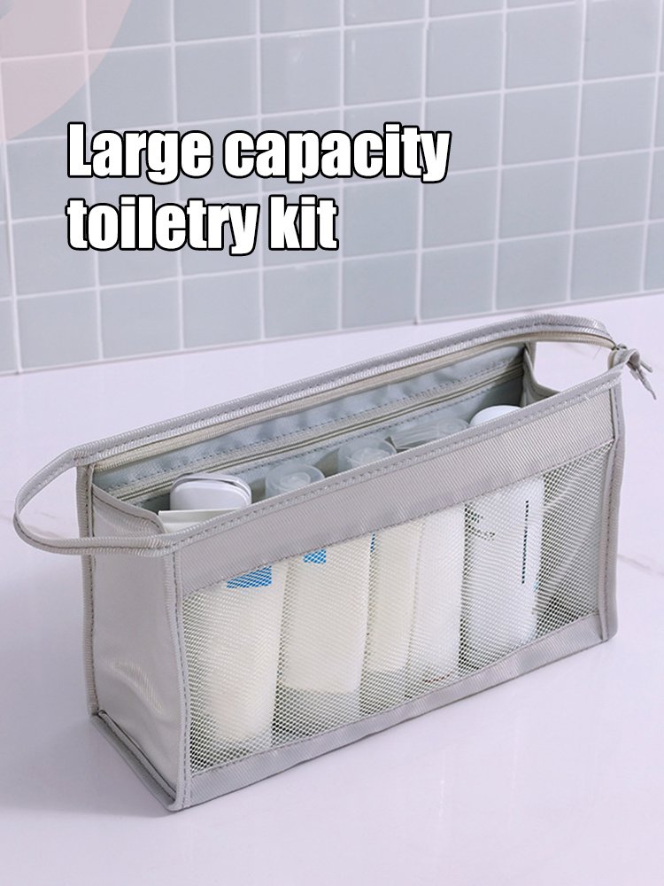 1PC British Slanted Hand Wash Bag Portable Travel Cosmetics Storage Bag Portable Skincare Product Travel Grooming Storage Bag - details 3