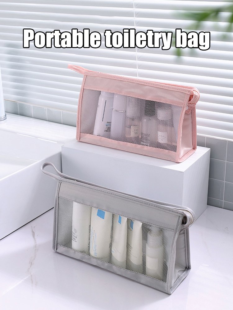 1PC British Slanted Hand Wash Bag Portable Travel Cosmetics Storage Bag Portable Skincare Product Travel Grooming Storage Bag - details 0