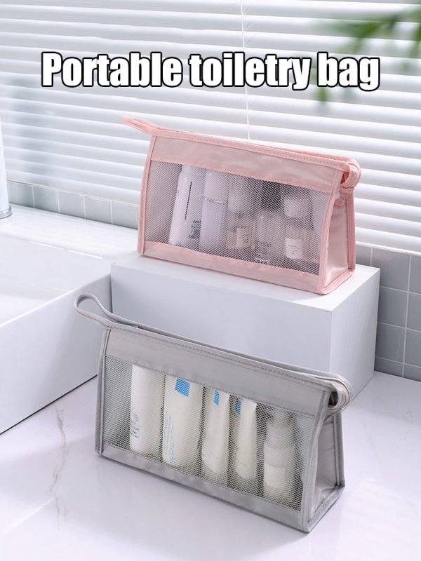 1PC British Slanted Hand Wash Bag Portable Travel Cosmetics Storage Bag Portable Skincare Product Travel Grooming Storage Bag