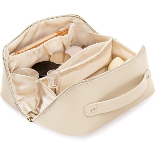 PU makeup foreskin leather with large capacity, light luxury, and high aesthetic value