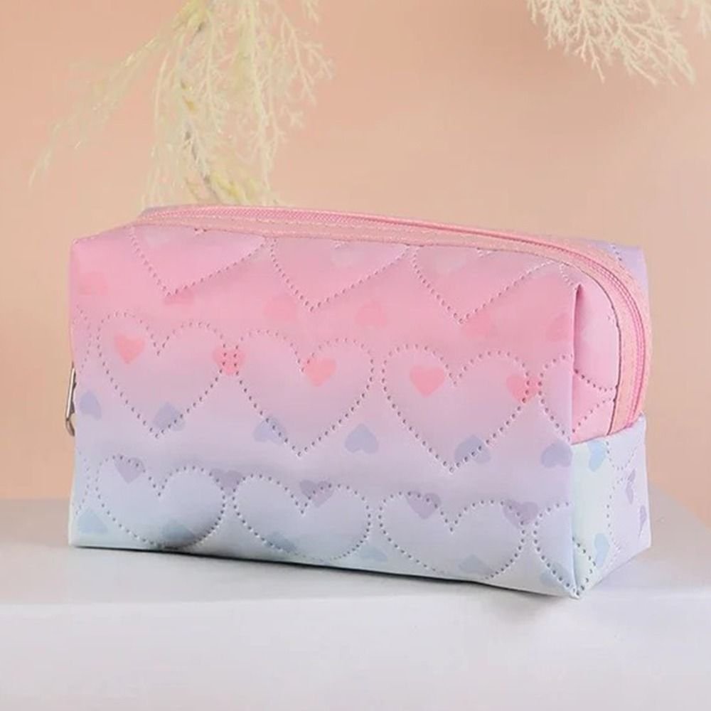 Waterproof Cosmetic Bag Versatile Portable Large Capacity Makeup Storage Bag Zipper Color Gradient Pencil Case Storage Pouch - details 2