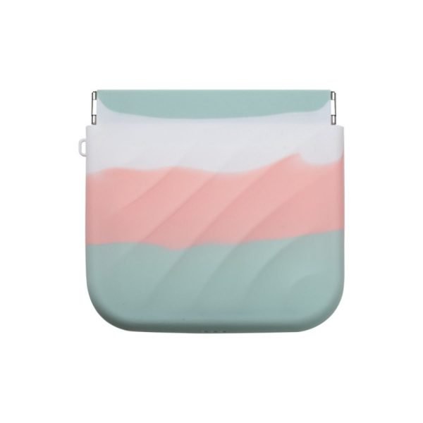 Simple Silicone Mini Cosmetic Bag Storage Bag Makeup Bag Lipstick Storage Bag Travel Supplies Self-closing Leaf Spring Bag Women