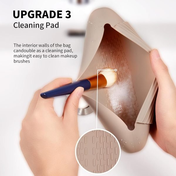 Silicone Makeup Brush Holder Travel Cosmetic Bag