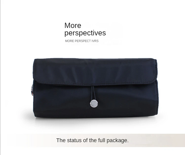 Makeup Bag Women's Cosmetic Brush Bag Travel Organizer Makeup Brushes Fold Tools Rolling Bags Waterproof Nylon Makeup Case - details 9