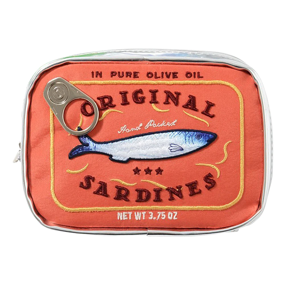 Canned Sardines Storage Bag Funny Makeup Cute Bath Large Capacity Travel Pouch Creative Cosmetic Purse Coquette Toiletry Bolsa - details 4