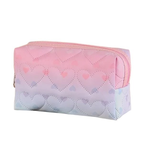 Waterproof Cosmetic Bag Versatile Portable Large Capacity Makeup Storage Bag Zipper Color Gradient Pencil Case Storage Pouch