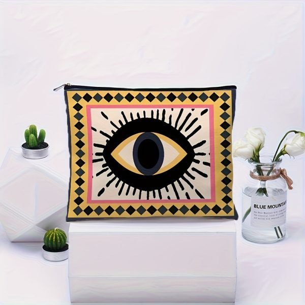 Stylish Evil Eye Pattern Cosmetic Bag Makeup Bags, Cute Travel Bag, Birthday Gifts Friend Gifts For Women