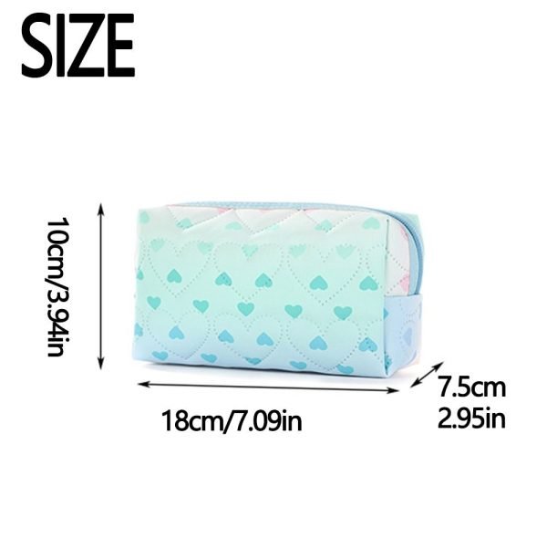Waterproof Cosmetic Bag Versatile Portable Large Capacity Makeup Storage Bag Zipper Color Gradient Pencil Case Storage Pouch