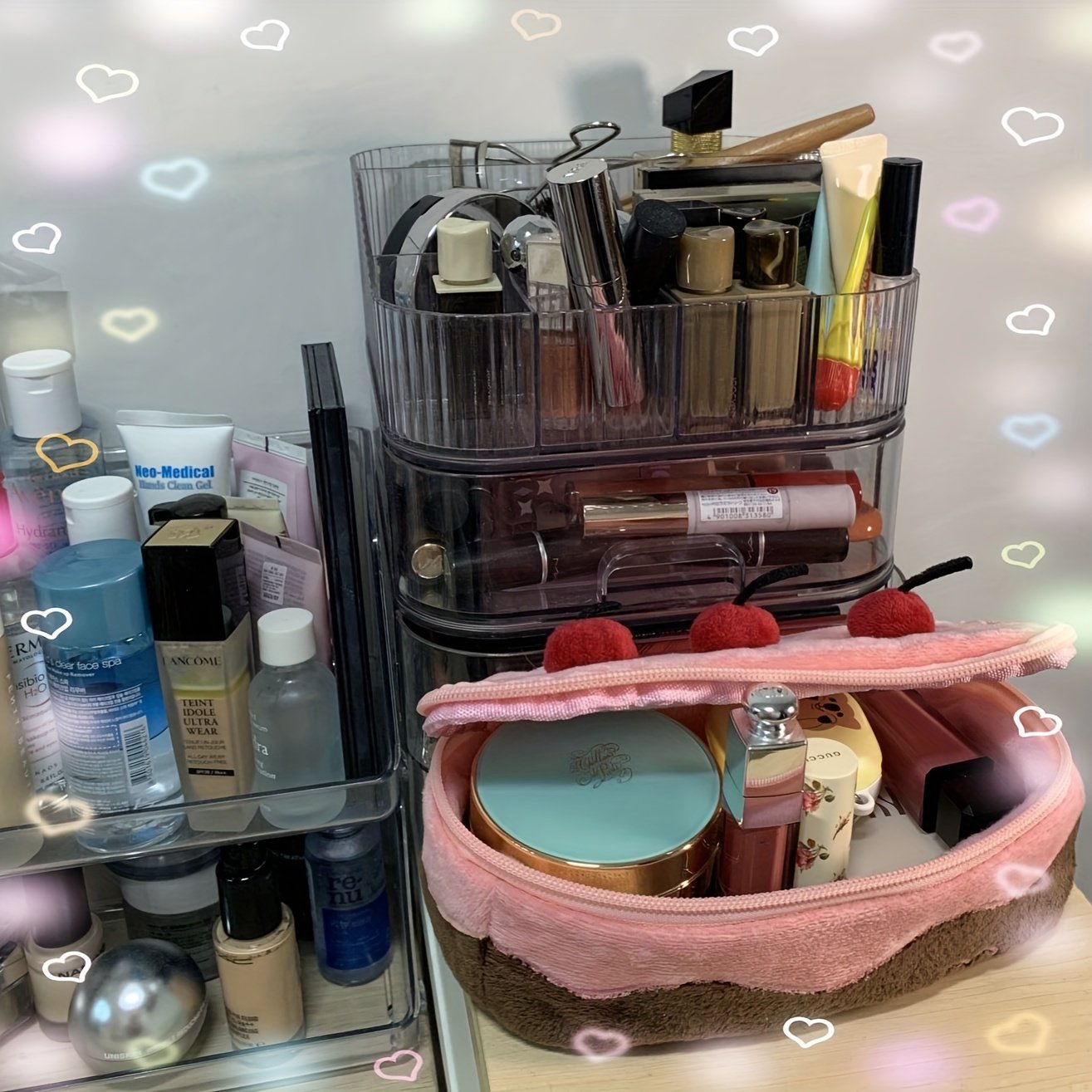 Cherry Cake Design Cute Makeup Bag For Cosmetics And Travel Essentials Birthday Gift For Girls Women - details 4