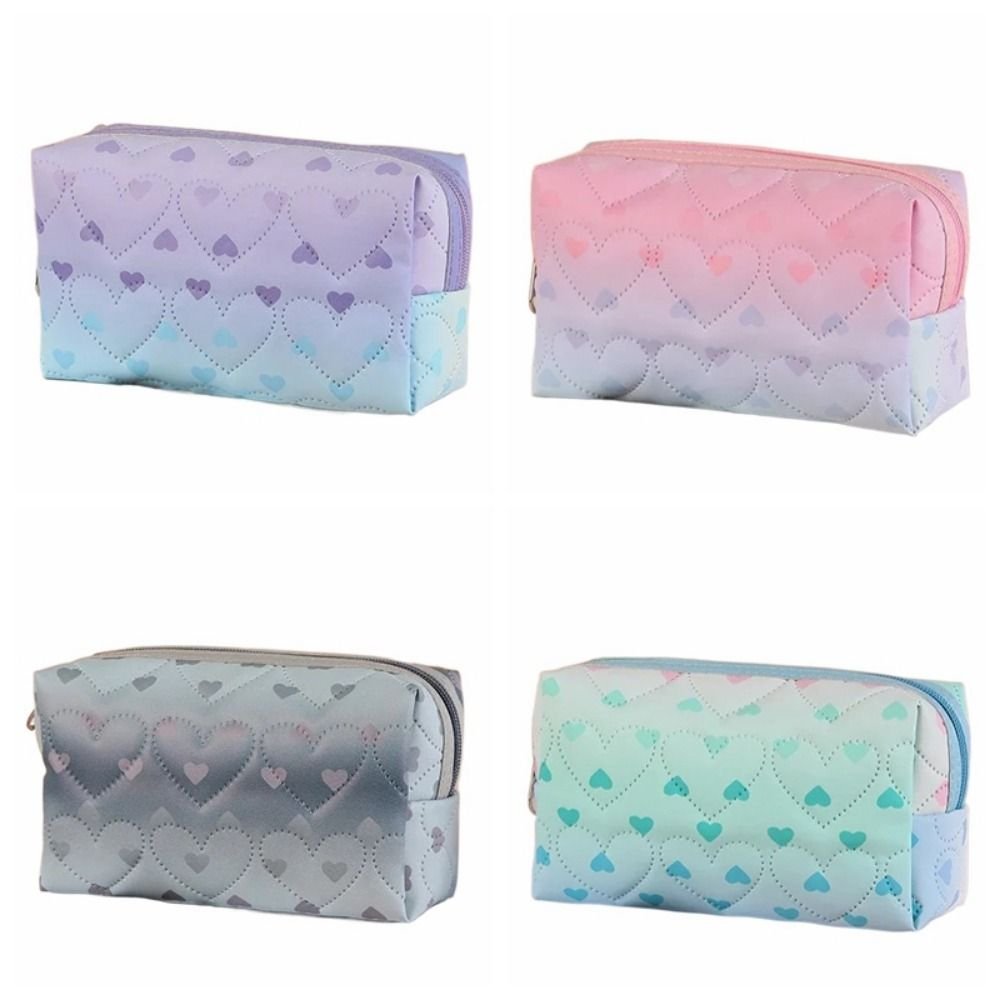 Waterproof Cosmetic Bag Versatile Portable Large Capacity Makeup Storage Bag Zipper Color Gradient Pencil Case Storage Pouch - details 4