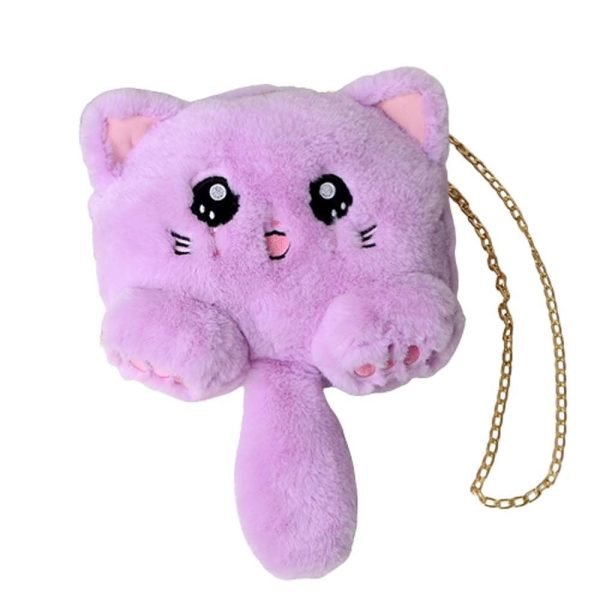 Animals Small Card Bag Cosmetic Pouch Messenger Bag Girl Crossbody Bags Fashion Plush Bag Mobile Phone Bag Cat Shoulder Bag