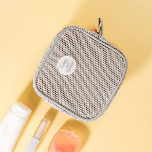Square Mesh Makeup Bag Zipper Toiletry Bag Toiletry Storage Bag Coin Purse Organizer Case Transparent Cosmetic Bag Girls