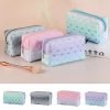 Waterproof Cosmetic Bag Versatile Portable Large Capacity Makeup Storage Bag Zipper Color Gradient Pencil Case Storage Pouch