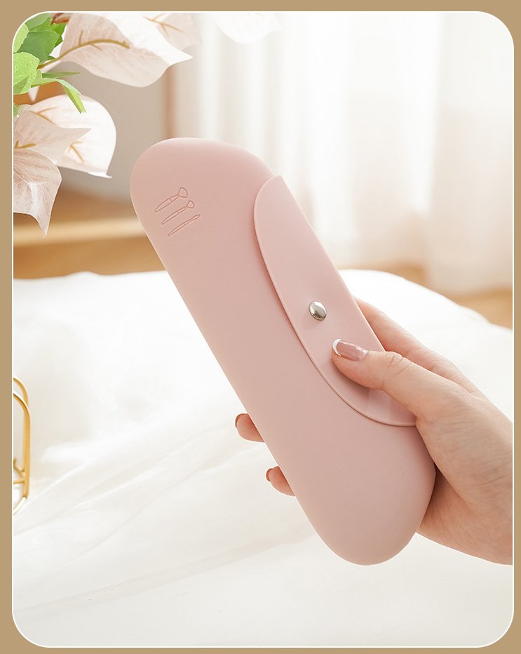 Silicone Makeup Brush Storage Bag Waterproof Organizer Travel Holder Storage Makeup Brushes Portable Cosmetic Bag Makeup Tools - details 1