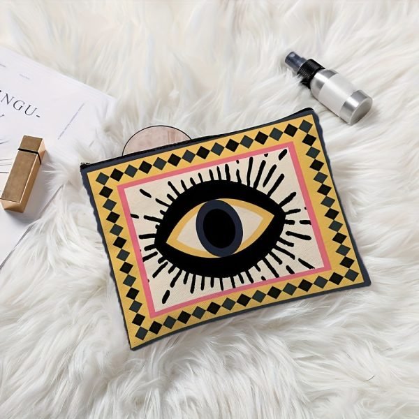 Stylish Evil Eye Pattern Cosmetic Bag Makeup Bags, Cute Travel Bag, Birthday Gifts Friend Gifts For Women