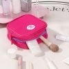 Square Mesh Makeup Bag Zipper Toiletry Bag Toiletry Storage Bag Coin Purse Organizer Case Transparent Cosmetic Bag Girls