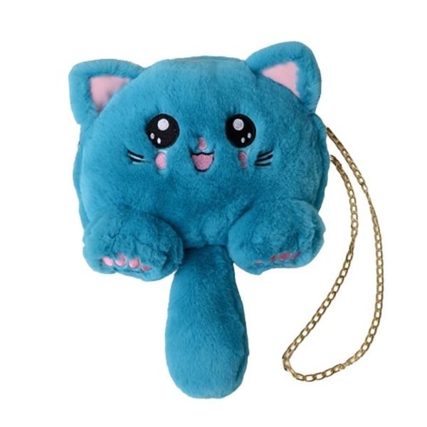 Animals Small Card Bag Cosmetic Pouch Messenger Bag Girl Crossbody Bags Fashion Plush Bag Mobile Phone Bag Cat Shoulder Bag