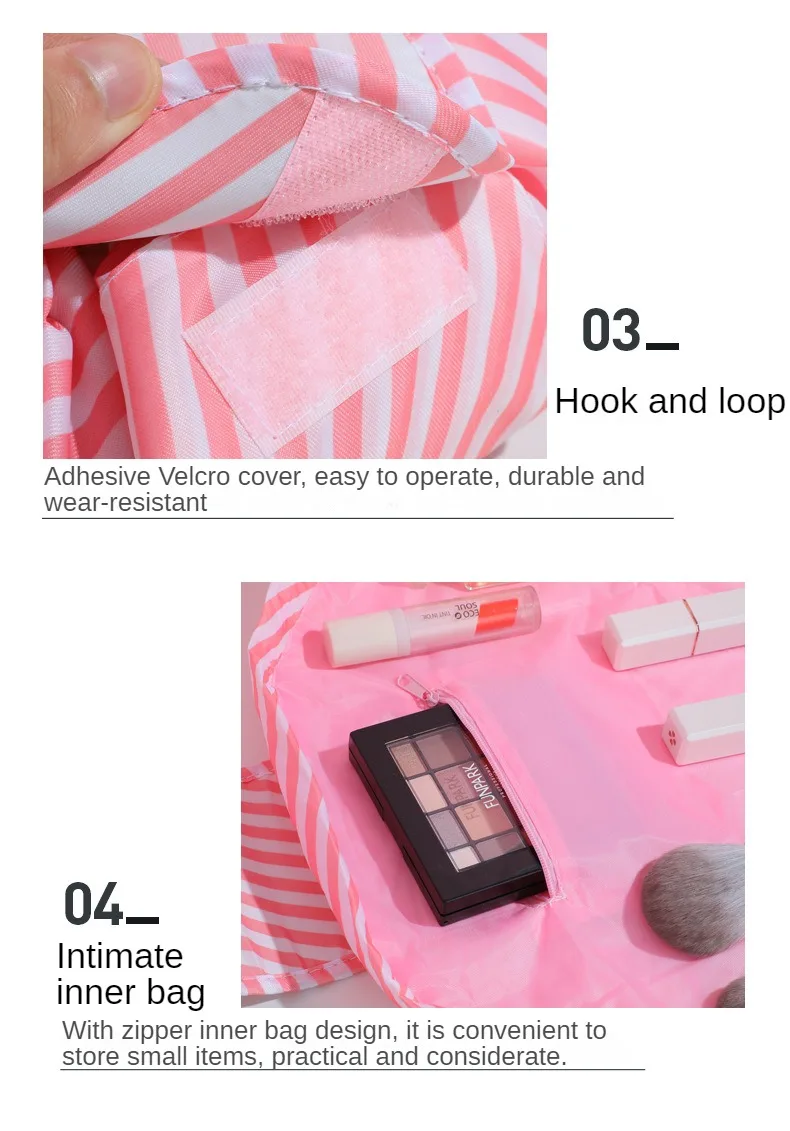 Women Drawstring Cosmetic Bag Travel Storage Makeup Bag Organizer Foldable Make Up Pouch Portable Waterproof Toiletry Case - details 17