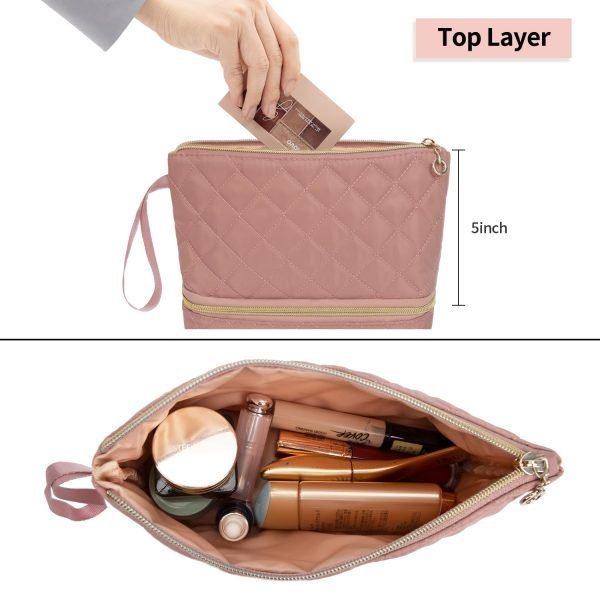 Ethereal Small Makeup Bag, Dusty Rose Cosmetic Bag
