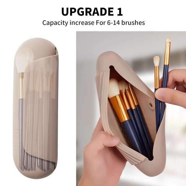 Silicone Makeup Brush Holder Travel Cosmetic Bag