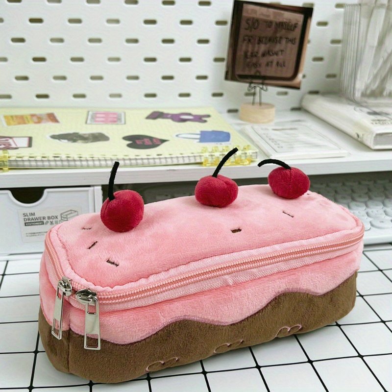 Cherry Cake Design Cute Makeup Bag For Cosmetics And Travel Essentials Birthday Gift For Girls Women - details 7