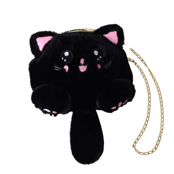 Animals Small Card Bag Cosmetic Pouch Messenger Bag Girl Crossbody Bags Fashion Plush Bag Mobile Phone Bag Cat Shoulder Bag