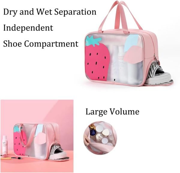 Wet Dry Separate Toiletry Bag Large Capacity Portable Travel Cosmetic Bag
