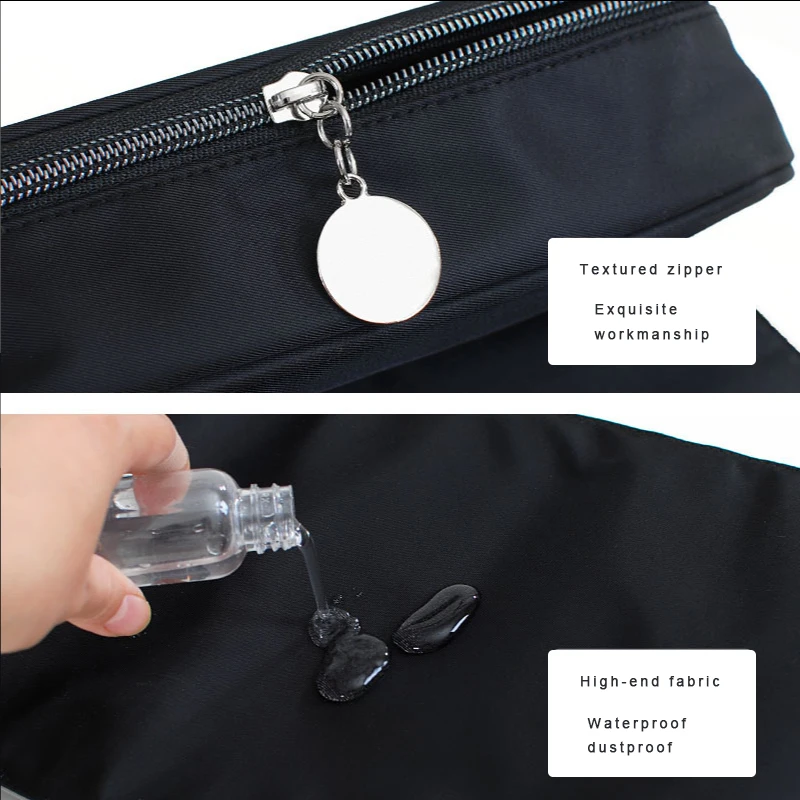 Makeup Bag Women's Cosmetic Brush Bag Travel Organizer Makeup Brushes Fold Tools Rolling Bags Waterproof Nylon Makeup Case - details 12