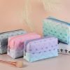 Waterproof Cosmetic Bag Versatile Portable Large Capacity Makeup Storage Bag Zipper Color Gradient Pencil Case Storage Pouch