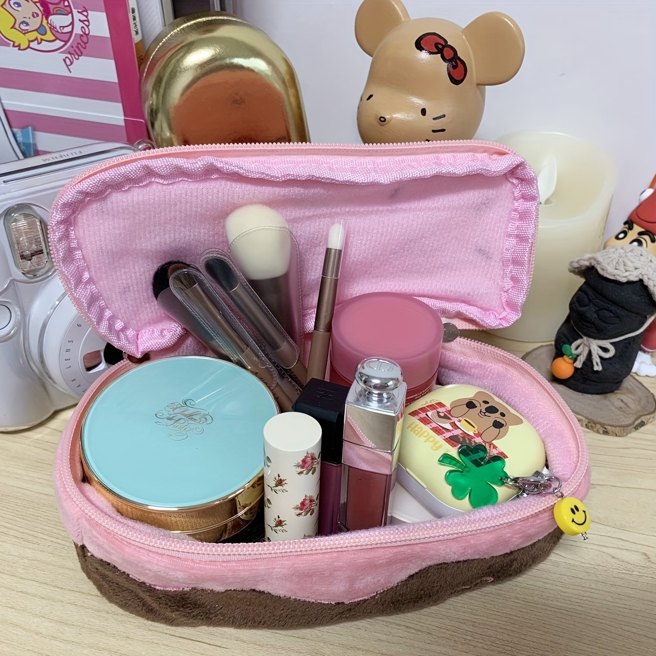 Cherry Cake Design Cute Makeup Bag For Cosmetics And Travel Essentials Birthday Gift For Girls Women - details 6