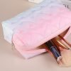 Waterproof Cosmetic Bag Versatile Portable Large Capacity Makeup Storage Bag Zipper Color Gradient Pencil Case Storage Pouch