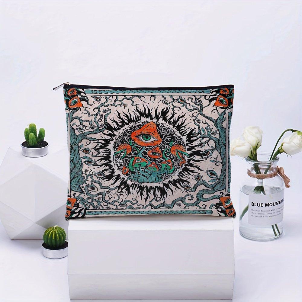 Stylish Evil Eye Pattern Cosmetic Bag Makeup Bags Cute Travel Bag Birthday Gifts Friend Gifts, Travel Essential Lightweight Make - details 0