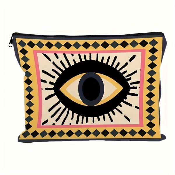 Stylish Evil Eye Pattern Cosmetic Bag Makeup Bags, Cute Travel Bag, Birthday Gifts Friend Gifts For Women