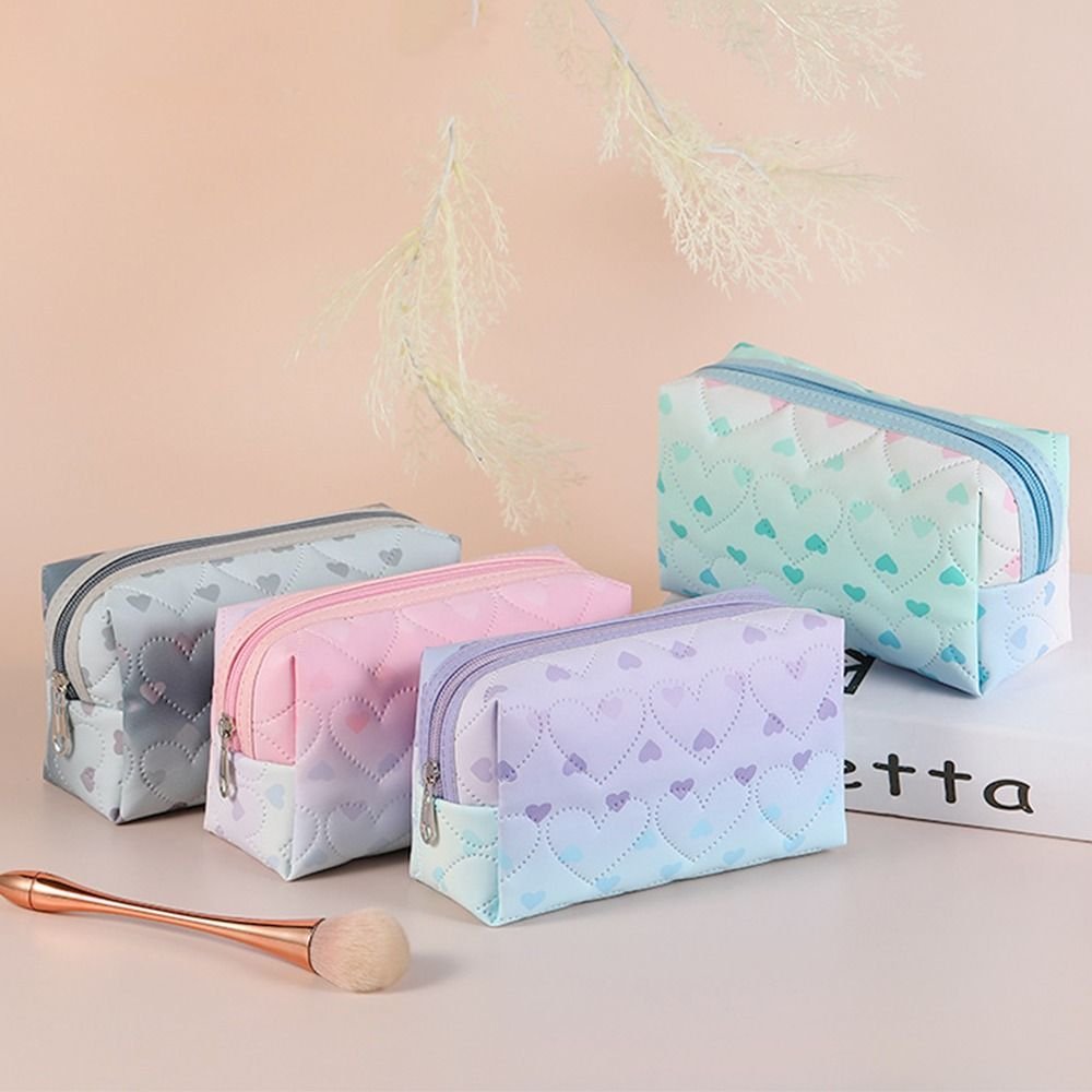 Waterproof Cosmetic Bag Versatile Portable Large Capacity Makeup Storage Bag Zipper Color Gradient Pencil Case Storage Pouch - details 3
