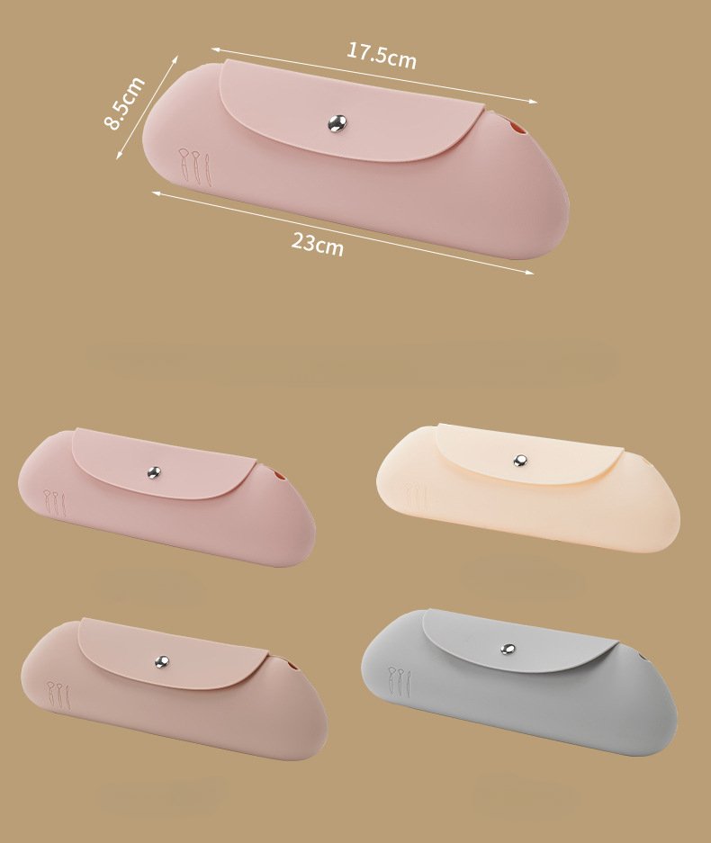 Silicone Makeup Brush Storage Bag Waterproof Organizer Travel Holder Storage Makeup Brushes Portable Cosmetic Bag Makeup Tools - details 0