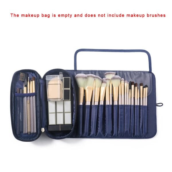 Makeup Bag Women's Cosmetic Brush Bag Travel Organizer Makeup Brushes Fold Tools Rolling Bags Waterproof Nylon Makeup Case