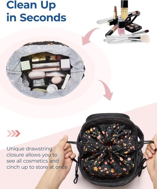 Barrel Drawstring Makeup Bag, Large Cosmetic Bag